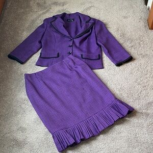 Perfect Timing Purple/Black Houndstooth Skirt Suit Set SIZE 10